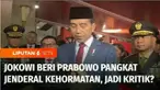 Pangkat Jenderal Kehormatan, sebenarnya bukan kali ini saja diberikan oleh Presiden. Tapi pertanyaannya, mengapa khususnya untuk Prabowo ini jadi banjir kritik. Selengkap di Diskusi.