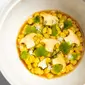 Corn with Rice and Chanterelles menu vegan bintang Michelin di Eleven Madison Park. (Dok: Instagram&nbsp;Eleven Madison Park&nbsp;https://www.instagram.com/p/Ch4vpUvINuS/?igshid=YmMyMTA2M2Y=&nbsp;Liputan6.com dyah pamela)