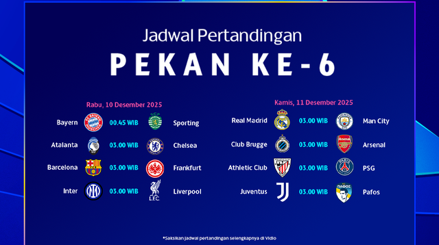 Saksikan Liga Champions pekan ke-6 eksklusif di Vidio. (dok. vidio.com
