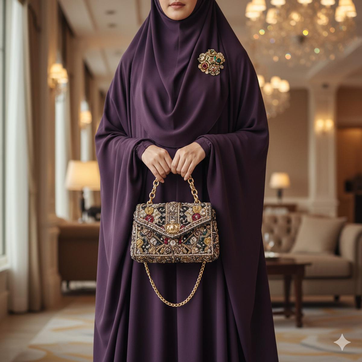 Aksesori Berlebihan pada Gamis Syar'i