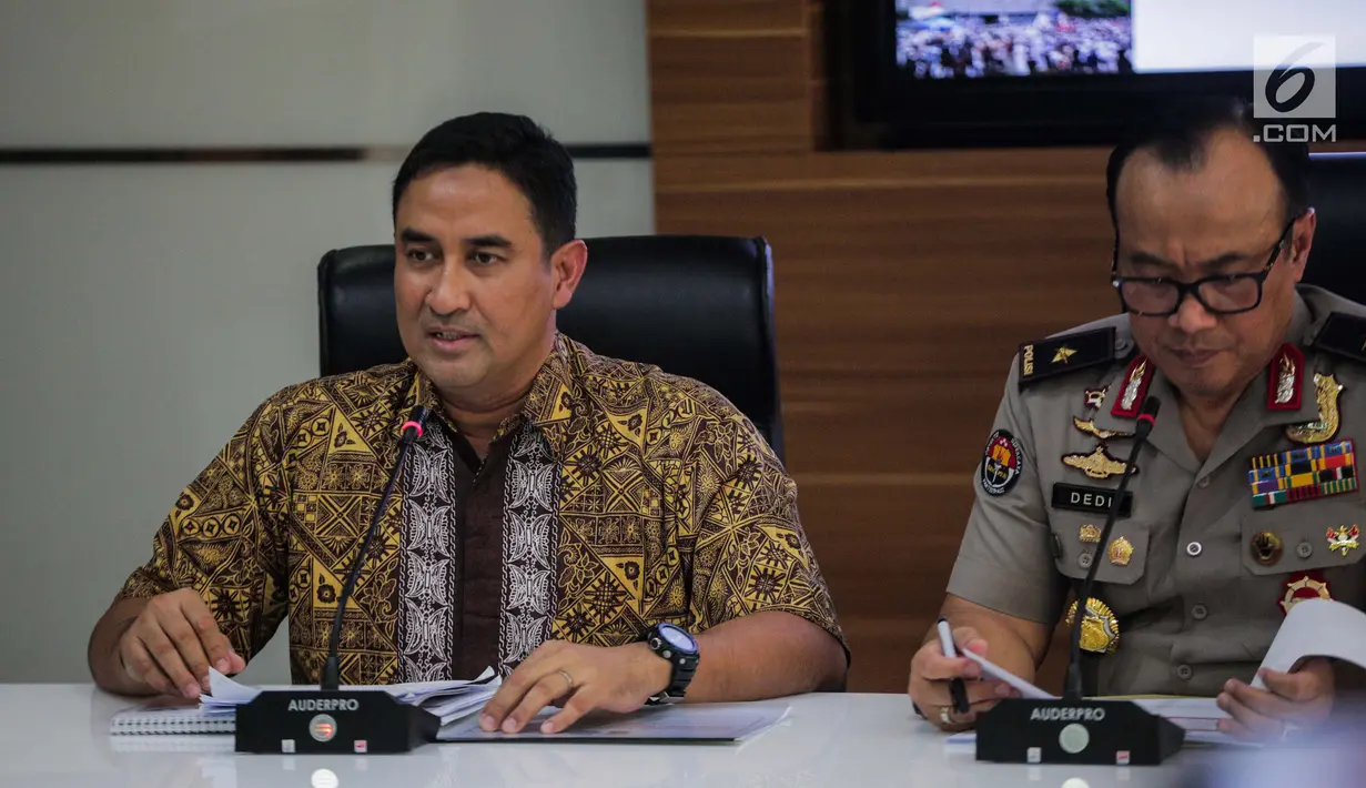 Direskrimum Polda Metro Jaya Kombes Pol Suyudi Ario Seto saat rilis perkembangan hasil penyidikan perkara kerusuhan 21-22 Mei di Jakarta, Jumat (5/7/2019). Polisi mengklaim sudah memprediksi pecahnya kerusuhan 21-22 Mei di depan gedung Bawaslu dan wilayah sekitar Jakarta (Liputan6.com/Faizal Fanani)