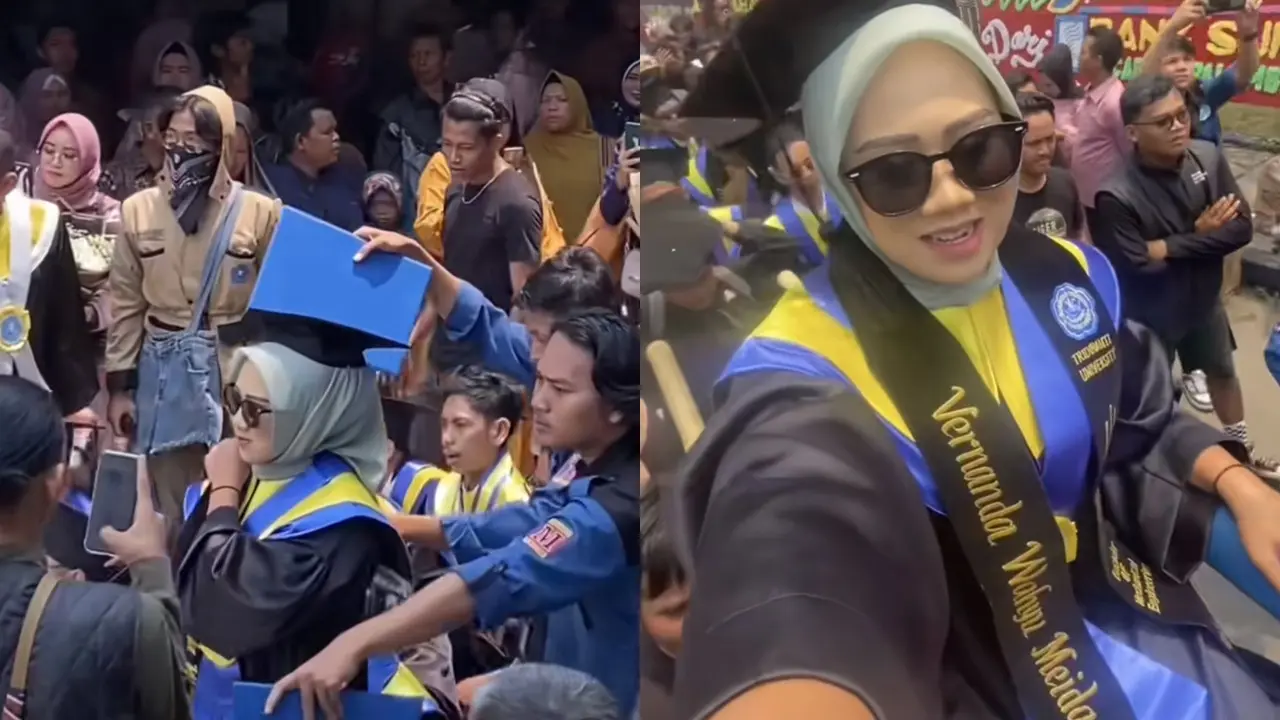 Aksi Wisudawan Wanita Diarak Bak Ratu