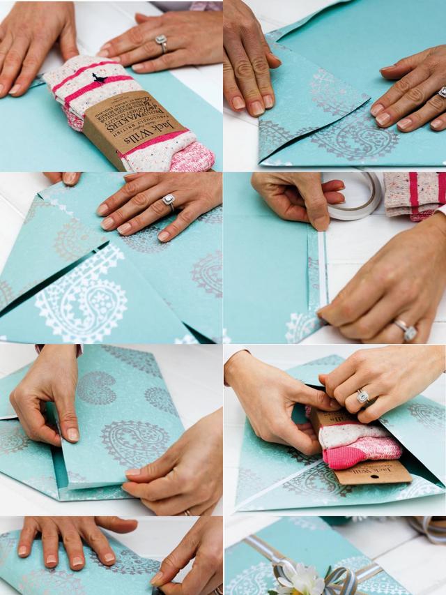 Cara membungkus kado simpel bentuk amplop