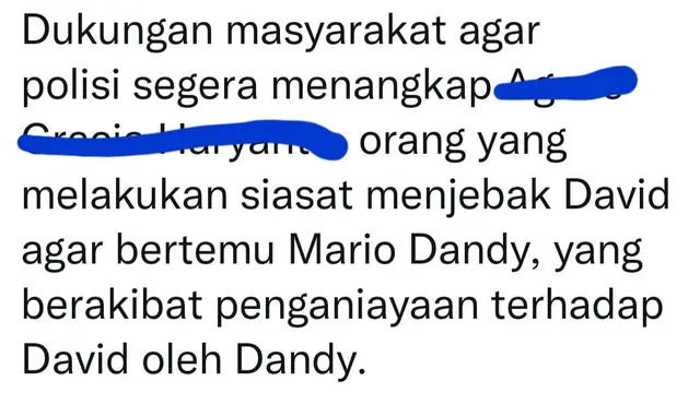 Cuitan seputar Polres Jaksel kebanjiran papan bunga berisi permintaan menangkap AG, pacar Mario Dandy. (Foto: Dok. Twitter @habibthink)