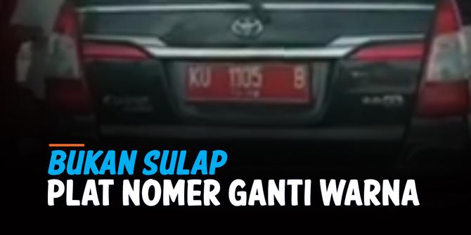 VIDEO: Terekam Sebuah Mobil Ganti Warna Plat Nomer