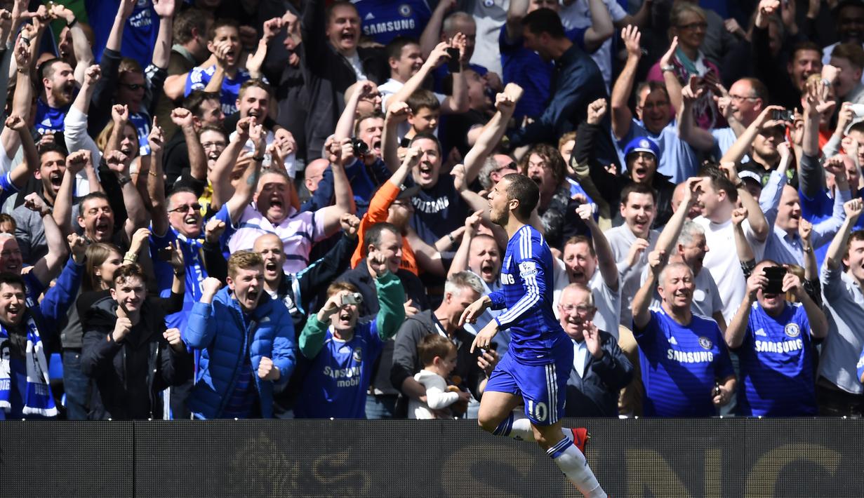 Bagi Hazard, ini adalah golnya yang ke-14 di Liga Premier Inggris musim ini. (Reuters/Dylan Martinez)