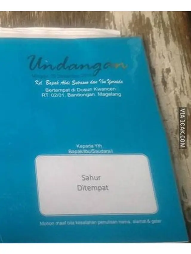 Nama Lucu di Undangan Pernikahan Ini Kocak Abis