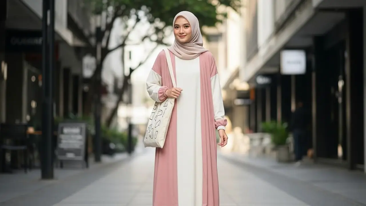 Model Gamis Outer 2 in 1 Terbaru
