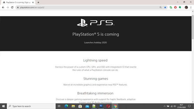 Situs web PS5. (Doc: Sony PlayStation)