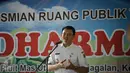 Gubernur DKI Basuki 'Ahok' Tjahaja Purnama memberi sambutan pada peresmian Ruang Publik Terpadu Ramah Anak (RPTRA) Tahap II Provinsi DKI Jakarta, di Jalan Pluit Mas Utara, Kel. Pejagalan, Kec. Penjaringan, Jakarta, Rabu (6/4). (Liputan6.com/Faizal Fanani)