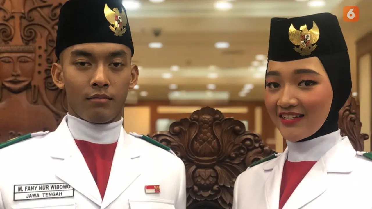 Paskibraka, Paskibraka 2019, Paskibraka Nasional 2019, Pembawa Baki 2019, Pembawa Baki Paskibraka Nasional 2019, Salma El Mutafaqqiha Putri Achzaabi, Muhammad Fany Nur Wibowo