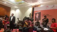Fadli Zon merayakan HUT ke-45 sekaligus peluncuran buku bertajuk Menyusuri Lorong Waktu di sebuah hotel di Jakarta Pusat, Rabu (1/6/2016) malam. (Liputan6.com/Devira Prastiwi)