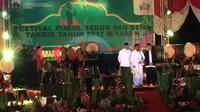 Pangdam Jaya Mayjen Jaswandi, Gubernur Djarot Saiful Hidayat dan Kapolda Metro Jaya Irjen M Iriawan di Festival Beduk Jakarta. (Liputan6.com/Delvira Chaerani Hutabarat)