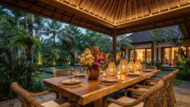 Area Duduk Outdoor ala Vila Tropis