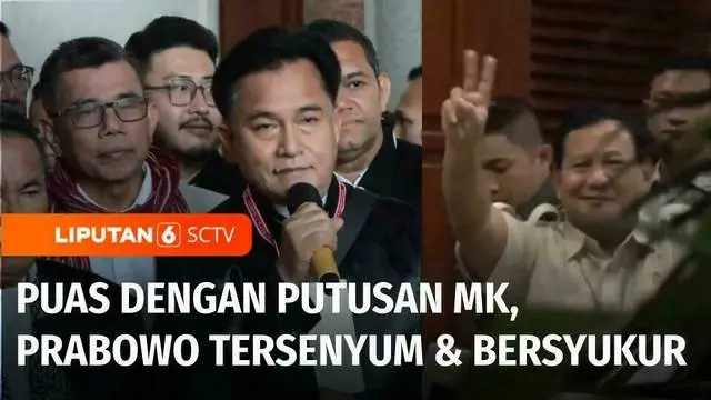 Sidang Sengketa Pilpres 2024 telah dimenangkan kubu Prabowo-Gibran. Presiden terpilih, Prabowo Subianto pun tersenyum dan bersyukur atas putusan Mahkamah Konstitusi.