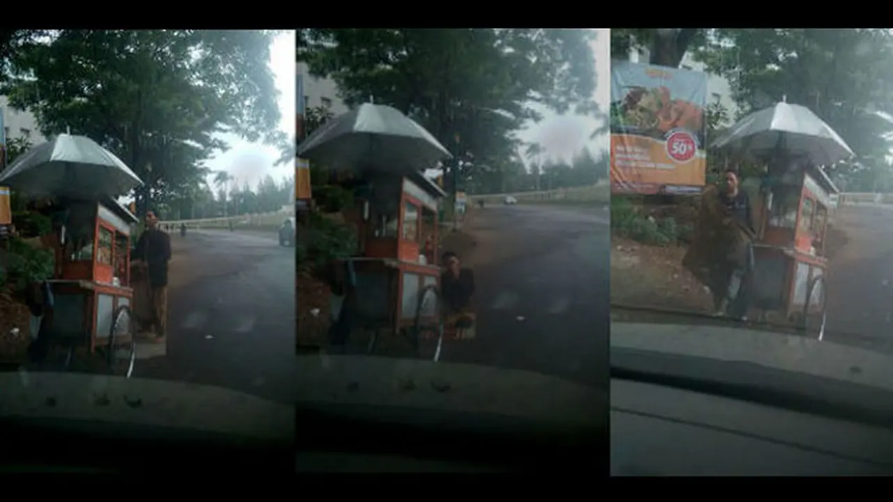 Tak Temukan Masjid Saat Jualan, Tukang Bakso Ini Tetap Salat