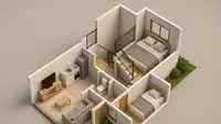 6 Desain Rumah Lebar 4 Meter 2 Kamar Tidur, Solusi untuk Lahan Terbatas