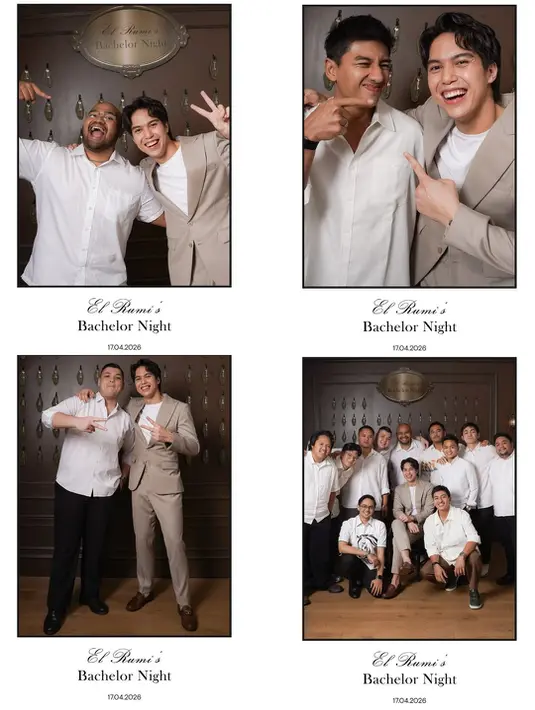 Dalam potret yang dibagikan, El Rumi tampil maskulin dan effortless dalam balutan setelan jas berwarna beige dengan potongan tailored yang clean. Ia memadukannya dengan kaus putih polos sebagai inner, menciptakan keseimbangan antara formal dan santai.