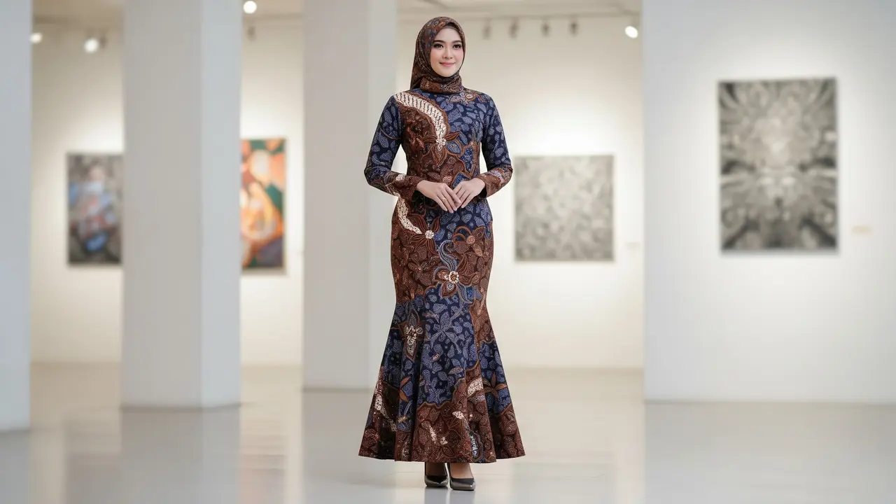Model Gamis Batik Duyung