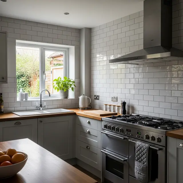 Dapur Rumah Menggunakan Keramik Subway Tile (Subway Tile - Glazed Ceramic/Porcelain) Gemini AI