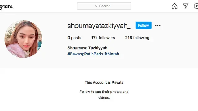 Akun media sosial Shoumaya Tazkiyyah