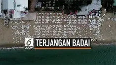Kawasan wisata Yunani bagian utara dihantam badai besar. Badai menewaskan 7 orang dan melukai puluhan lainnya. Kerusakan parah daerah terdampak badai tampak dalam rekaman video drone.