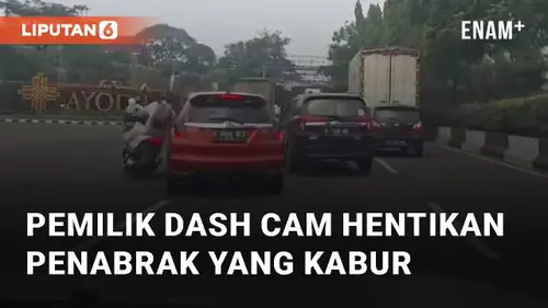 VIDEO: Detik-detik Pemilik Dash Cam Hentikan Penabrak yang Hampir Kabur di Tangerang