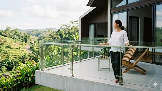 Dinding Balkon Rumah Minimalis (Foto: Gemini AI)