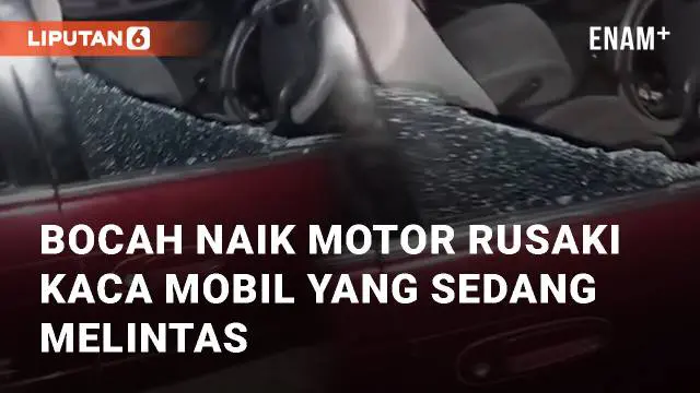 VIDEO: Viral Bocah Naik Motor Rusaki Kaca Mobil yang Sedang Melintas di Yogyakarta