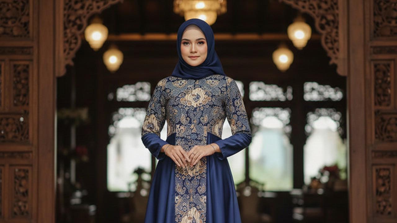 7 Model Gamis Batik Kombinasi Kain Polos Terbaru, Tampil Elegan tanpa Terlihat Ramai
