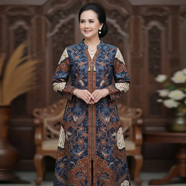 9 Model Baju Batik Tunik Resleting Depan untuk Wanita 50 Tahun, Nyaman dan Penuh Gaya
