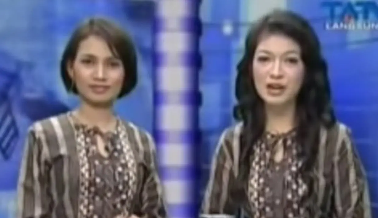 Momen Selvi Ananda memandu acara di TV berita lokal sangat menarik untuk dilihat. Penampilannya dengan rambut tergerai ini membuat banyak orang pangling. Kecintaannya terhadap dunia broadcasting membuat potret Selvi saat membacakan berita curi perhatian. (Liputan6.com/YouTube/TATV Solo)