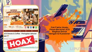 Cek Fakta: Hoaks Pesan Berantai JCO Bagikan Donat dengan Isi Kuesioner