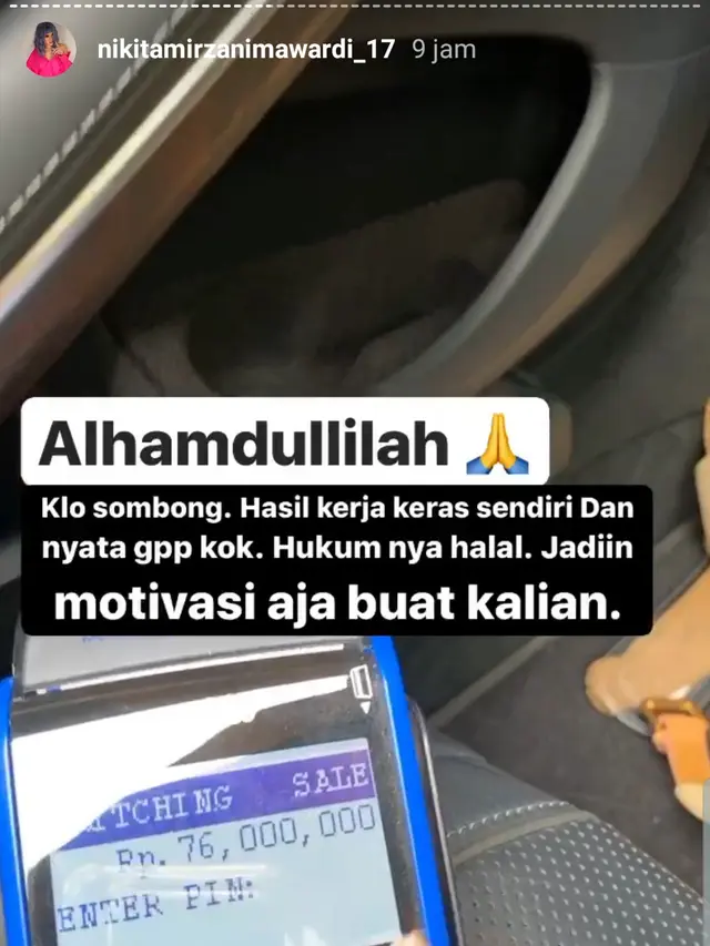 Unggahan Nikita Mirzani. (Foto: Instagram @nikitamirzanimawardi_17)