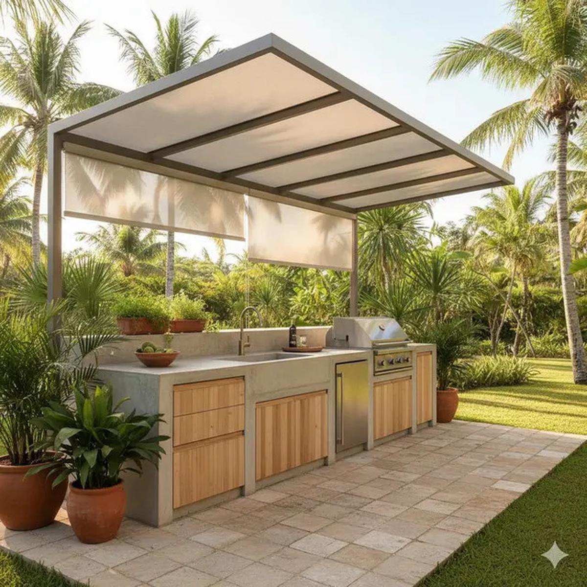 9 Dapur Outdoor Sederhana tapi Berkelas, Cocok untuk Rumah di Daerah Panas