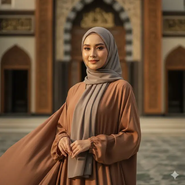 Warna Hijab yang Cocok untuk Gamis Earth Tone
