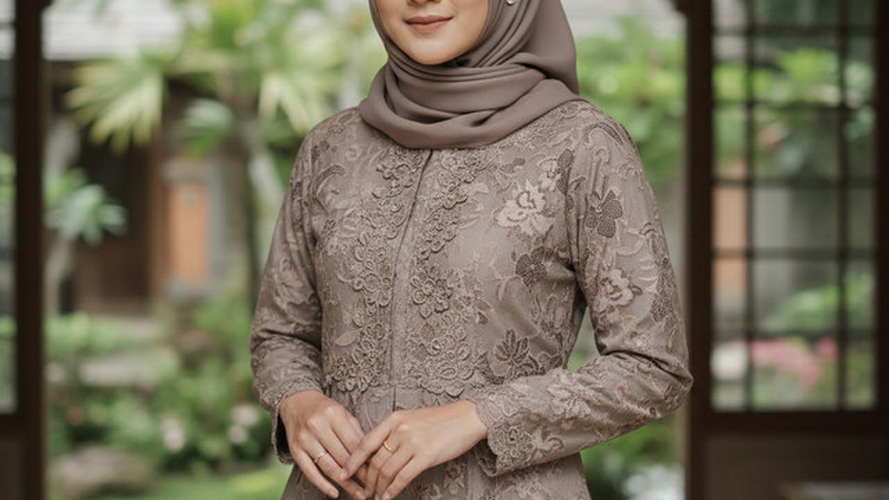 10 Gamis Batik Brokat Warna Netral Favorit 2026, Cocok untuk Berbagai Acara