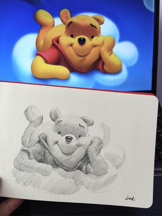 8 Lukisan Pensil Karakter Kartun Ini Unik Banget, Mirip dengan Gambar Aslinya