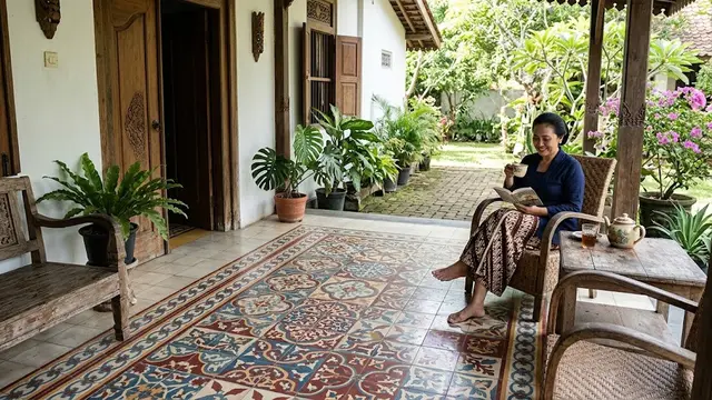 Lantai Tegel Kunci Bermotif Klasik
