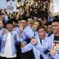 Prabowo Subianto mengucapkan rasa syukur atas dukungan yang diberikan Matahari Pagi pada dirinya. (Liputan6.com/Faizal Fanani)