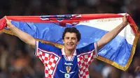 Davor Suker membawa Timnas Kroasia finis di peringkat tiga pada Piala Dunia 1998 di Prancis. (PEDRO UGARTE / AFP)