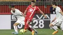 Giallorosi melorot ke posisi tujuh, meski 48 poin milik Roma sama dengan AC Milan dan Atalanta yang ada di atas mereka. (Claudio Grassi/LaPresse via AP)