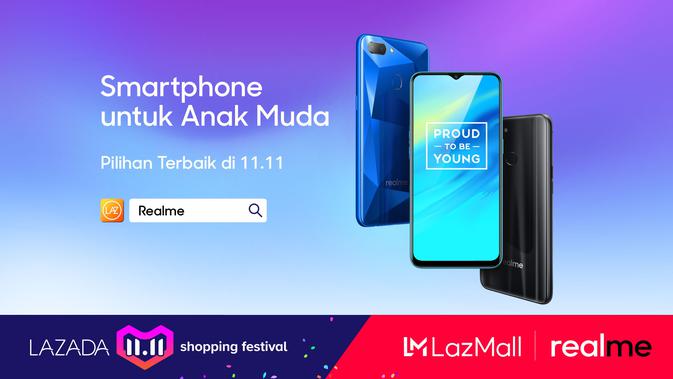 Vendor smartphone untuk anak muda, Realme, bakal turut memberikan kejutan di Hari Belanja Online Nasional milik Lazada Indonesia pada 11 November 2018. (Foto: Realme).