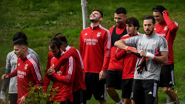 FOTO: Benfica Bersiap Lawan Bayern Munchen di Liga Champions
