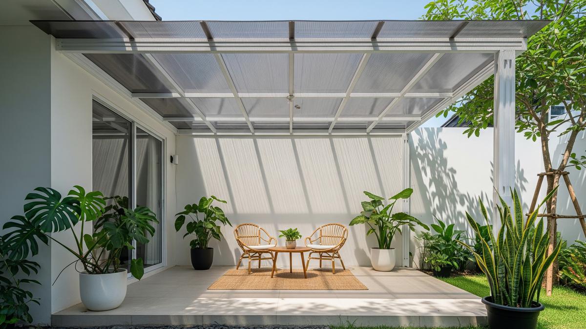 9 Ide Kanopi Teras Rumah Sederhana Pakai Polycarbonate Terang Alami, Estetik Hemat Listrik