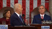 Presiden AS Joe Biden berpidato di SOTU 2023 ketika legislator Partai Republik protes. Dok: YouTube C-SPAN