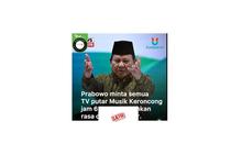 Cek Fakta: Tidak Benar Prabowo Minta Semua TV Putar Musik Keroncong