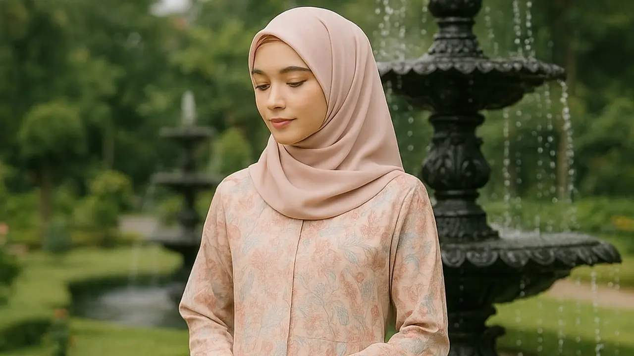Inspirasi Gamis Batik Warna Pastel