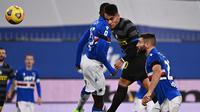 Inter Milan menelan kekalahan 1-2 dari Sampdoria pada laga pekan ke-16 Serie A di Stadio Comunale Luigi Ferraris, Rabu (6/1/2021) malam WIB. (AFP/Marco Bertorello)