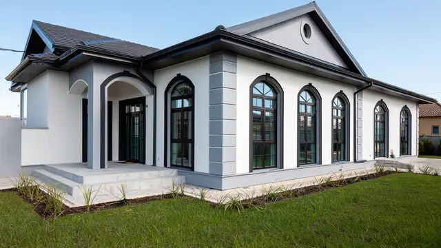 Contoh Rumah 1 Lantai Desain Klasik Modern (AI)